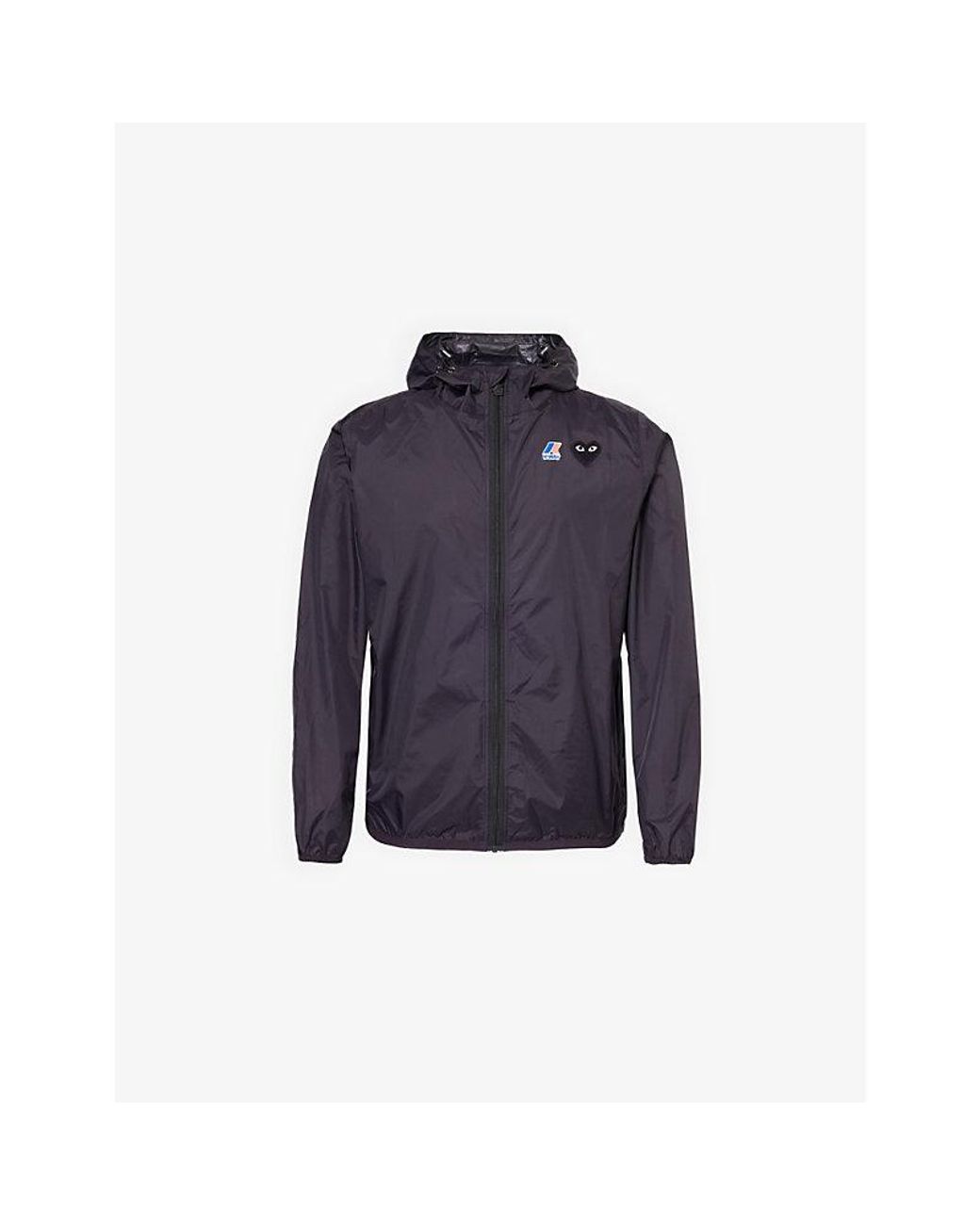COMME DES GARÇONS PLAY Blue Comme Des Garçons Play X K-Way Hooded Two-Zip Pockets Regular-Fit Shell Jacket for men