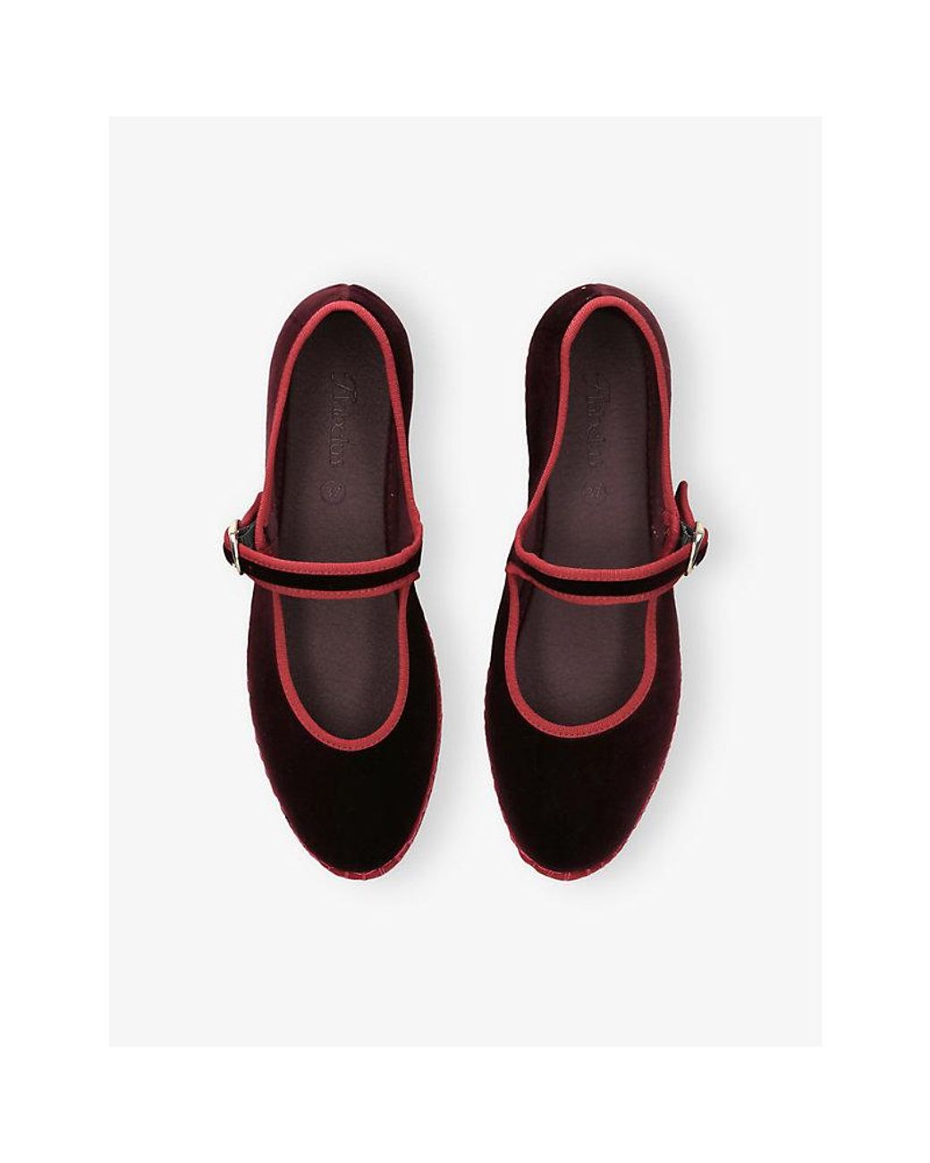 Flabelus Red Borris Cotton Mary Jane Flats