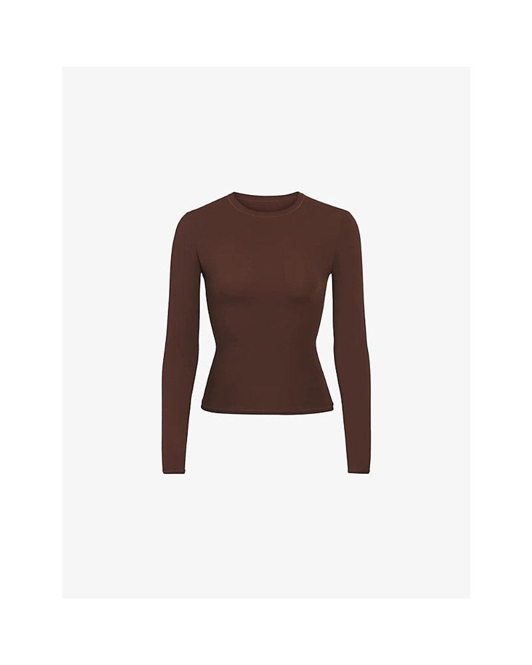 Skims Brown Fits Everybody Long-Sleeve Jersey T-Shirt
