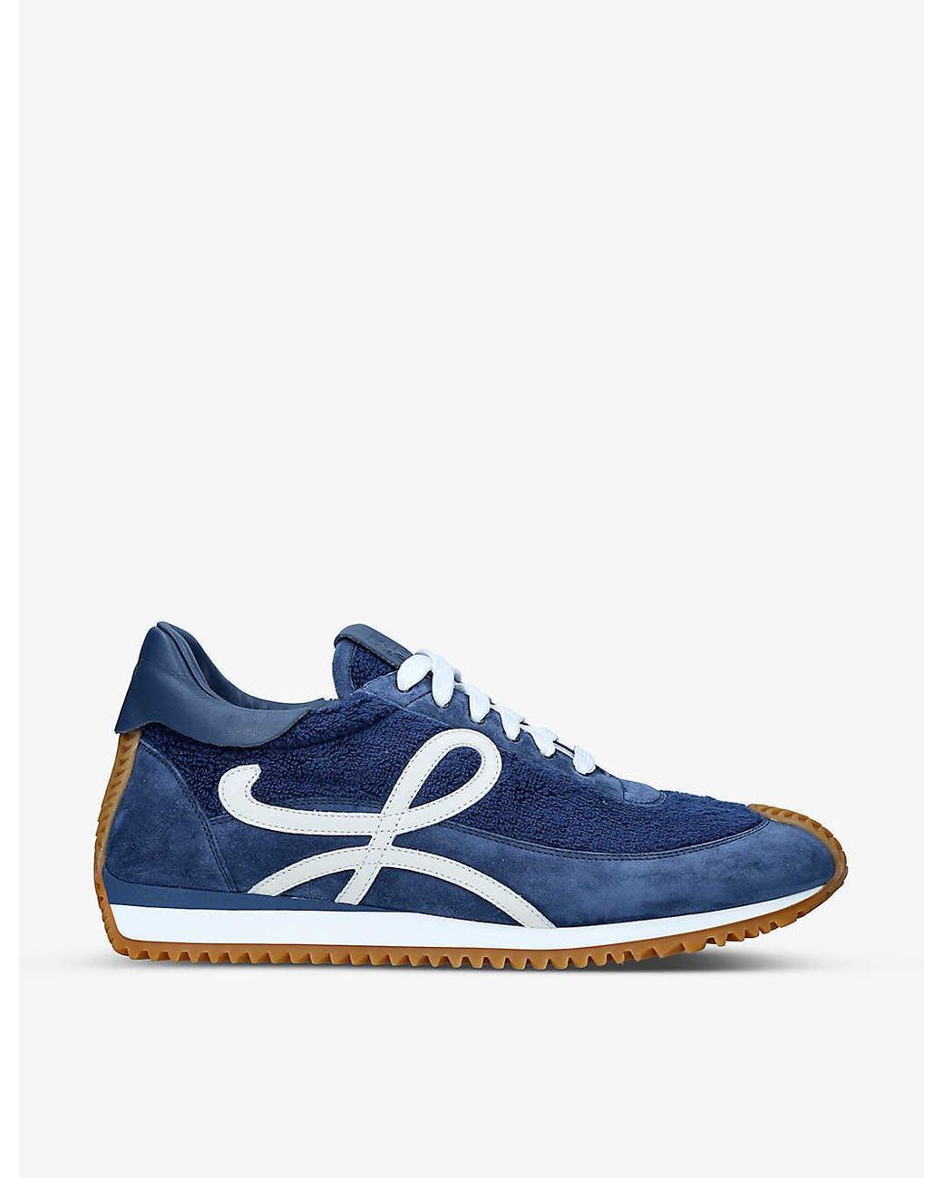 Loewe Flow Runner Monogramembossed Leather And Shell Lowtop Trainers in Blue for Men Lyst