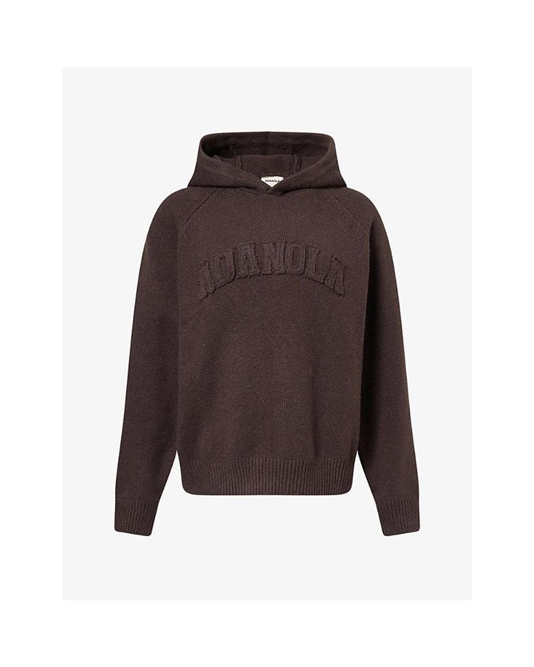 ADANOLA Purple Varsity Oversize Cotton-Knit Hoody