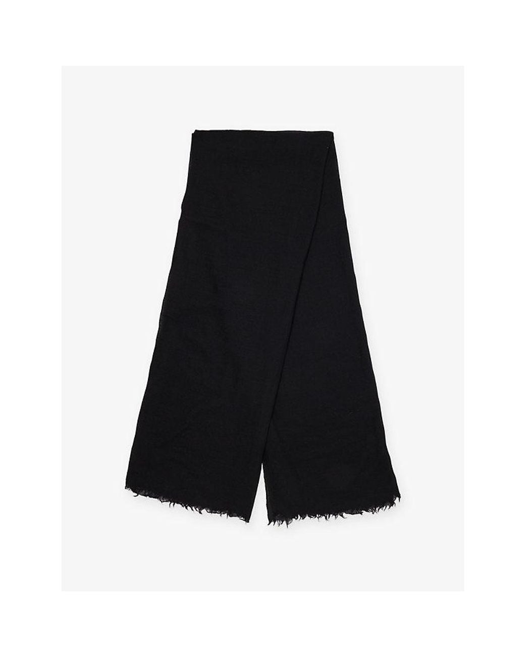 Rick Owens Black Emily Wool, Silk And Cashmere Scarf