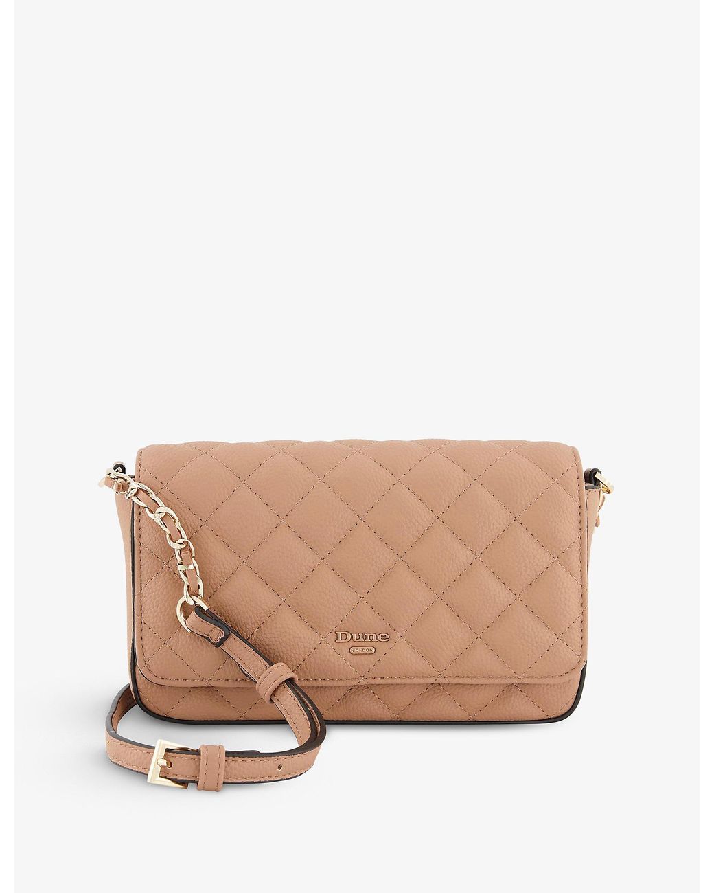Dune Dupree Quilted Faux-leather Cross-body Bag in Natural | Lyst
