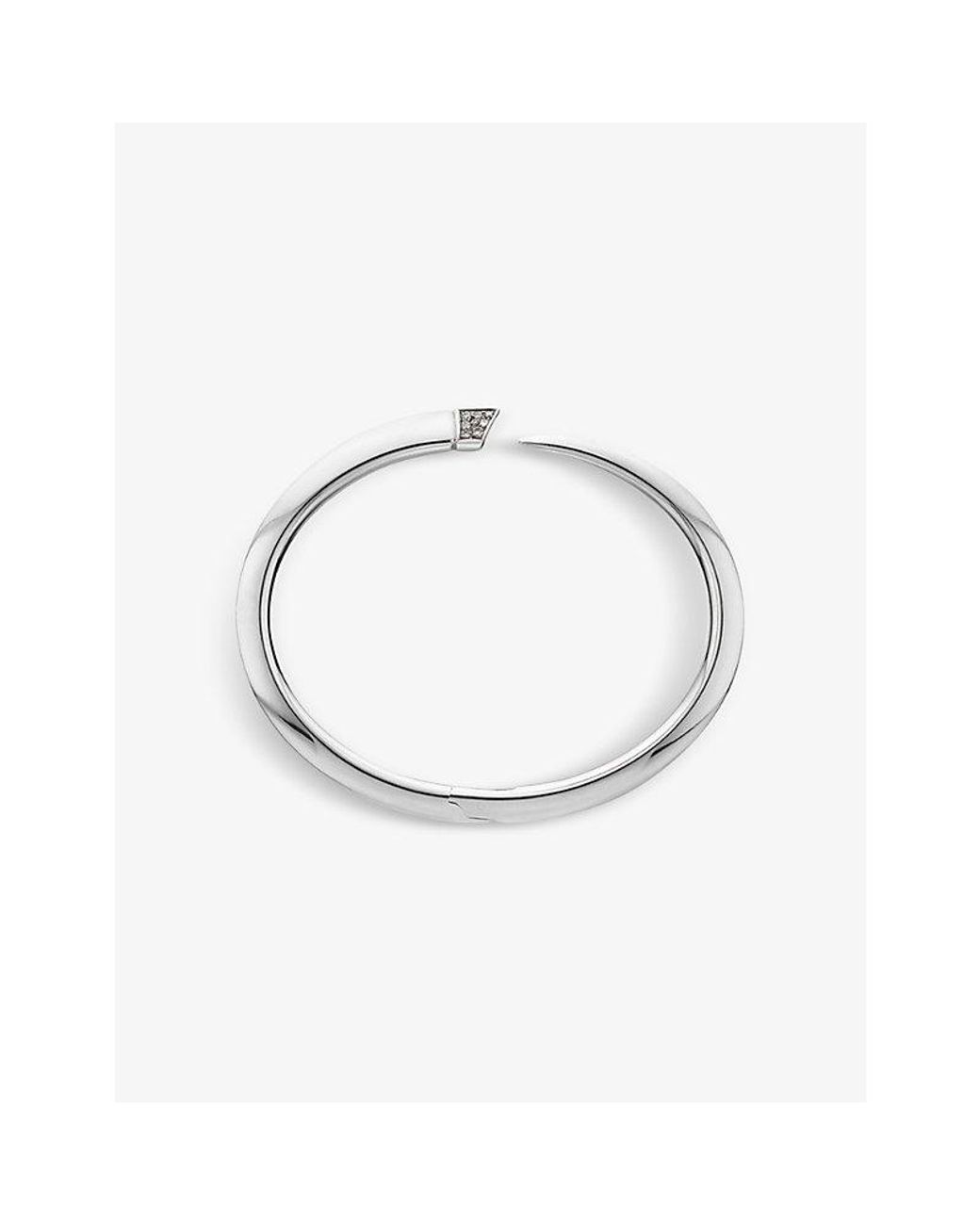 Shaun Leane White Tusk Sabre Sterling Silver And Diamond Bangle
