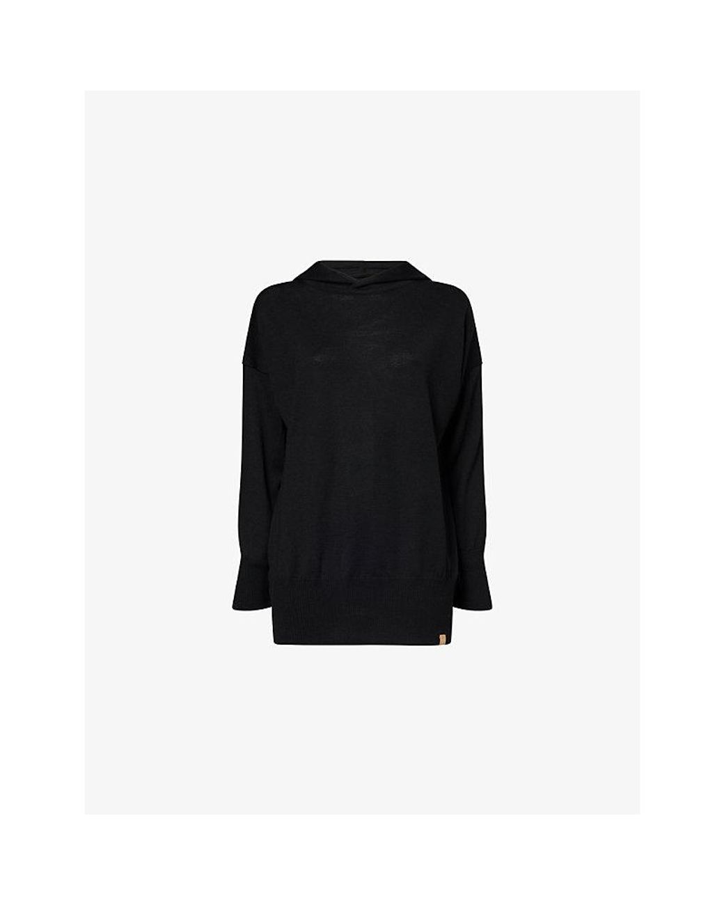 Now You Live Black Beeby Knitted Merino-Wool Hoody