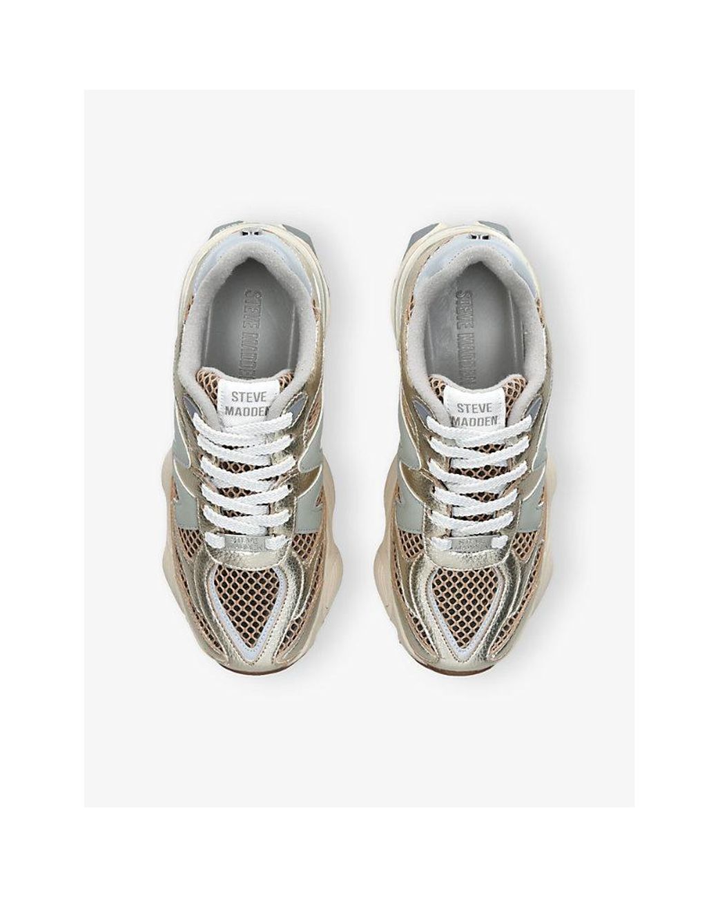 Steve Madden White Speeder Woven Trainers