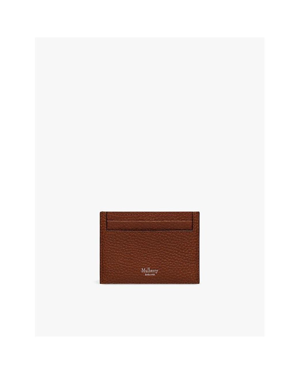 Mulberry Brown Logo-Embossed Four-Slot Leather Card Holder