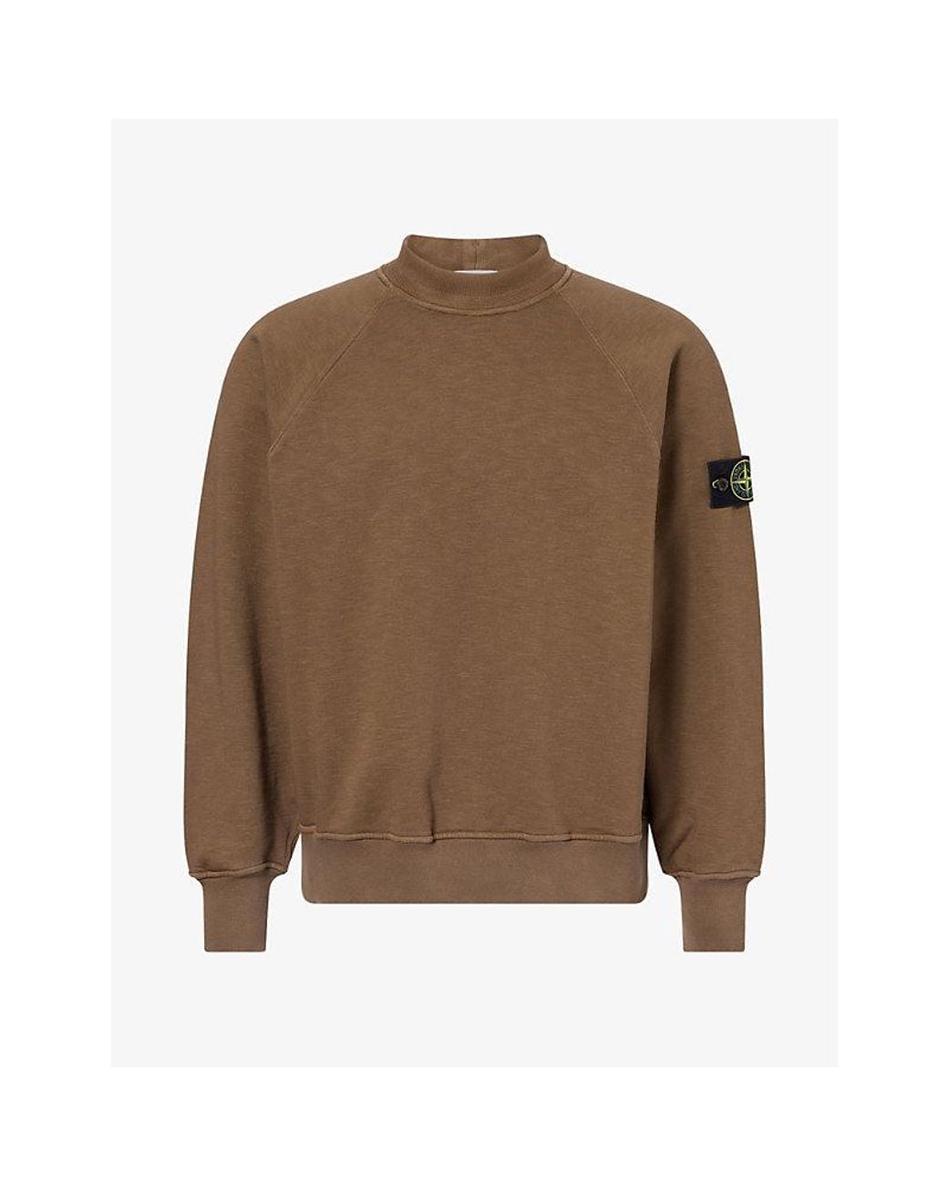 Stone Island Brown Tubular Cotton Fleece Sweatshirt for men