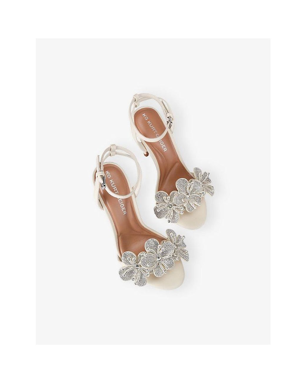 KG by Kurt Geiger White Saskia Faux-Leather Heeled Sandals