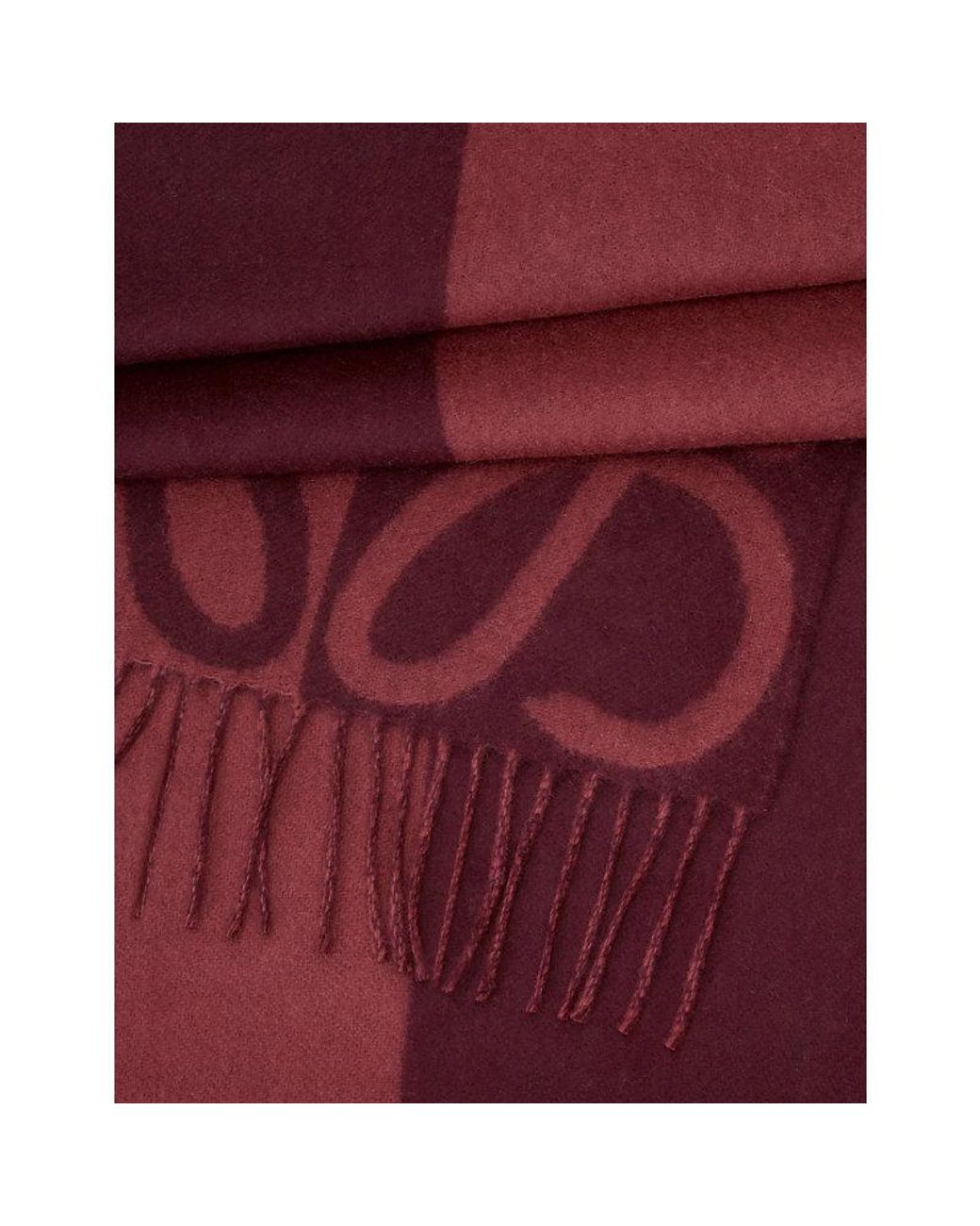 Loewe Red Anagram Knitted Cashmere And Wool Scarf