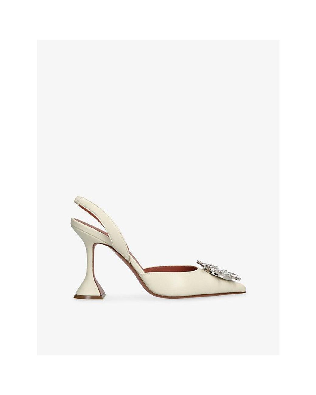 AMINA MUADDI White Begum 95 Leather Slingback Courts