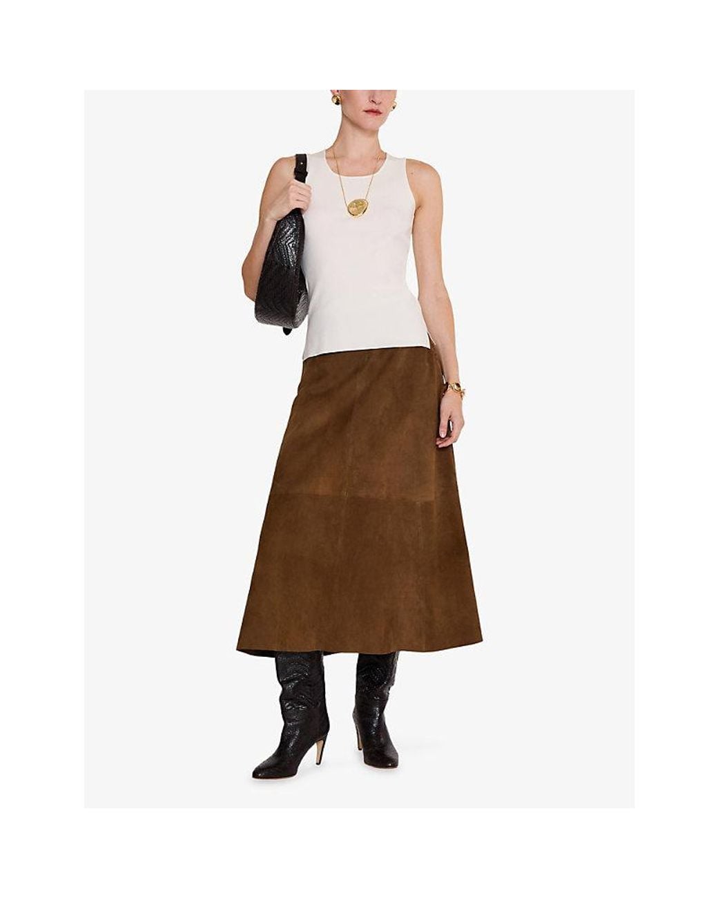 Joseph White Rana Scoop-Neck Silk Tank Top