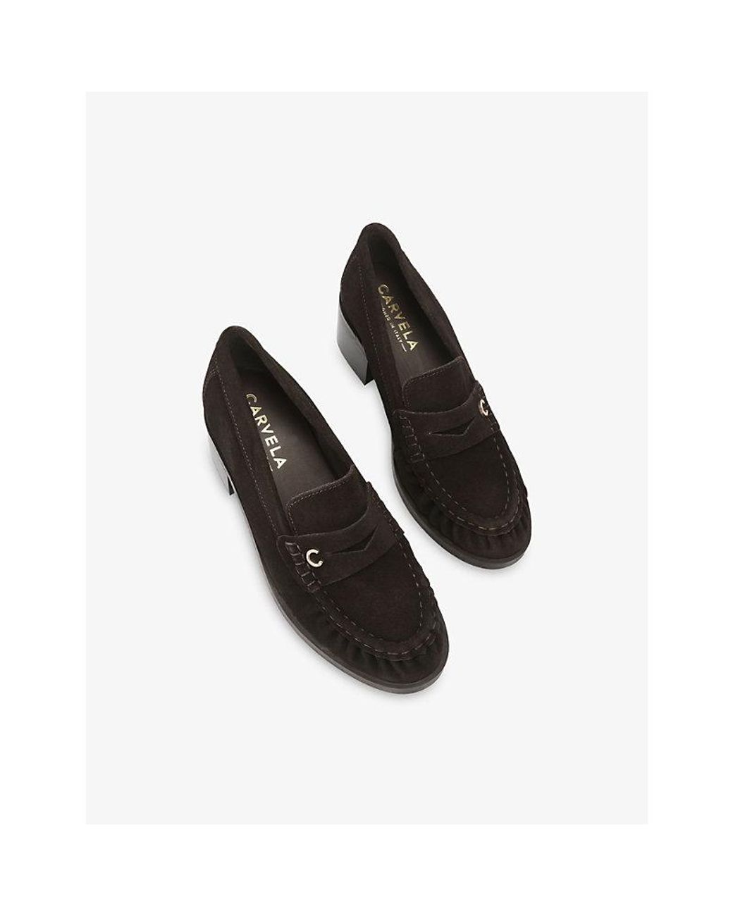 Carvela Kurt Geiger Black Arezzo Suede Heeled Loafers