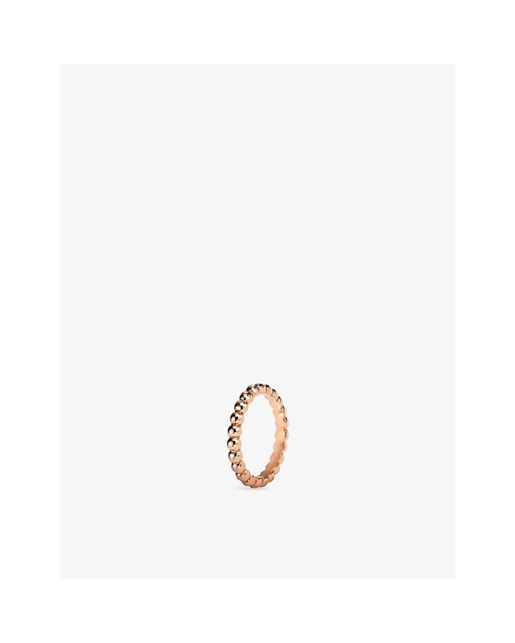 Van Cleef & Arpels White Perlée Pearls Meidum Motif 18Ct Rose Ring