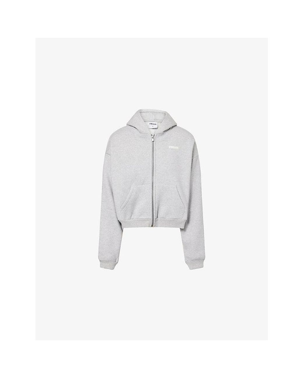 GYMSHARK White Cosy Luxe Zip-Through Sweat-Jersey Hoody