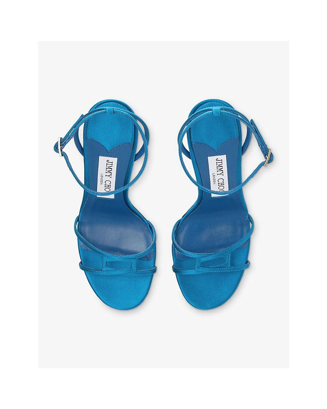 Jimmy Choo Blue 1998 Leo 100 Satin Heels