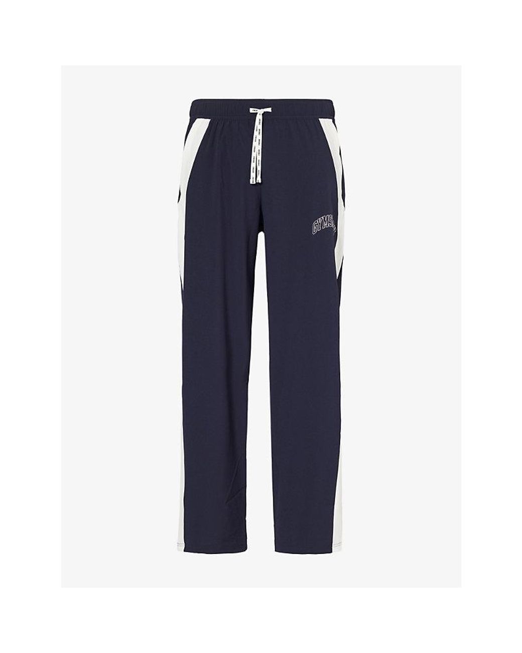 GYMSHARK Blue Collegiate Tech Relaxed-Fit Stretch-Jersey Jogging Bottoms for men