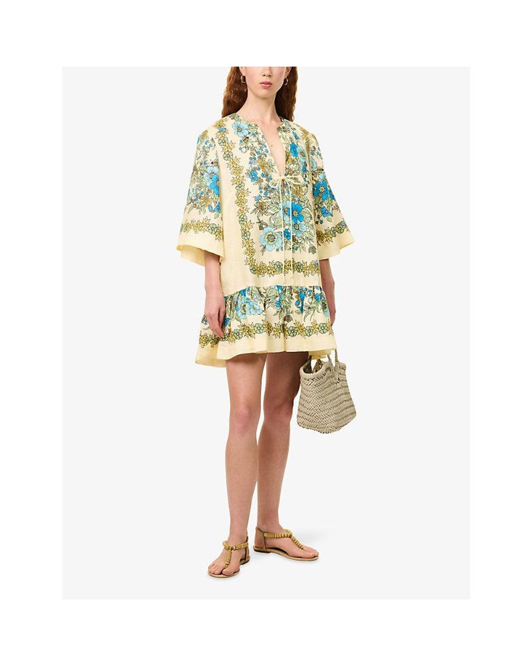 ALÉMAIS Multicolor Sophia Printed Linen Mini Dress