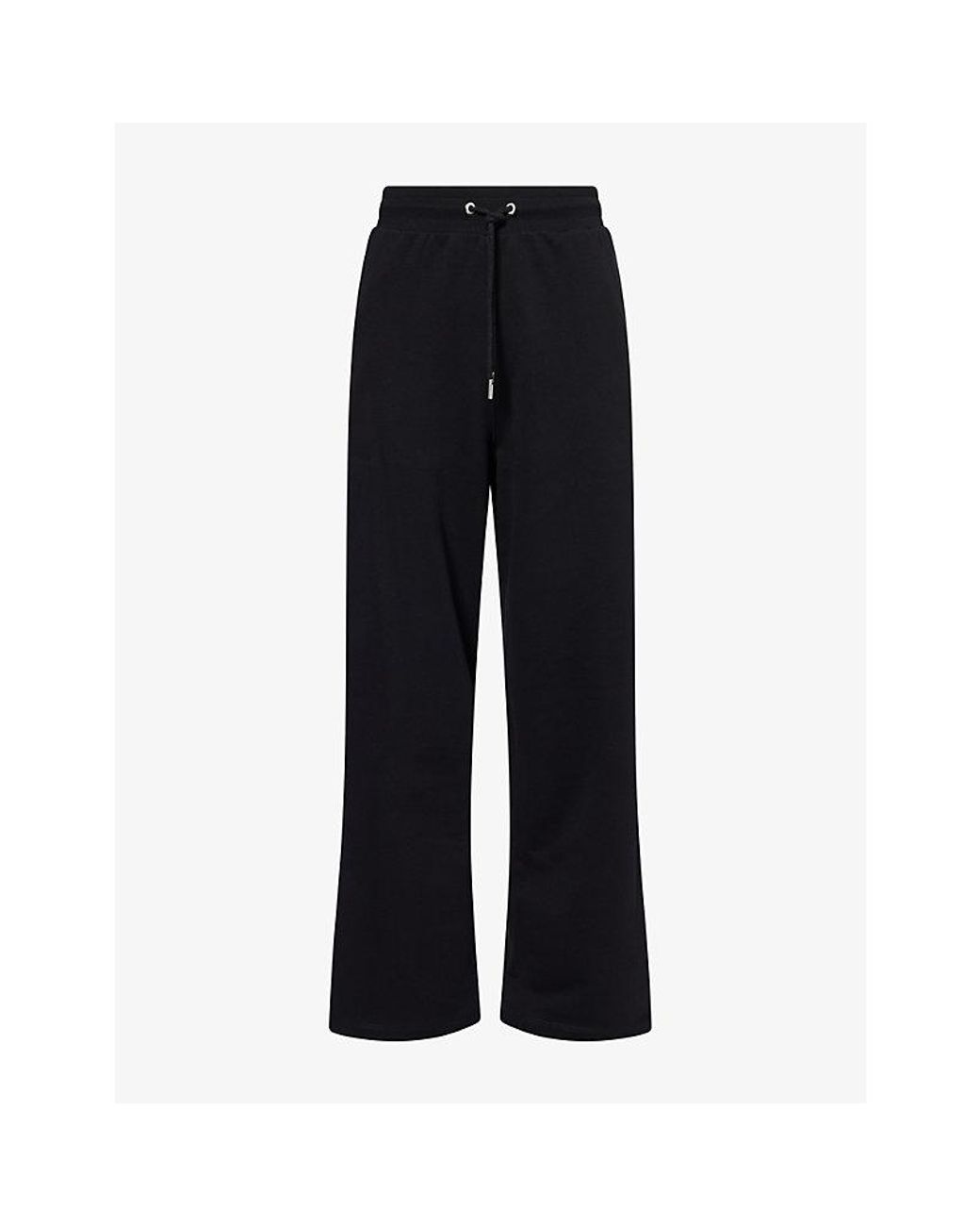 AMI Black Adc Logo Embroidered Cotton Jogging Bottoms for men
