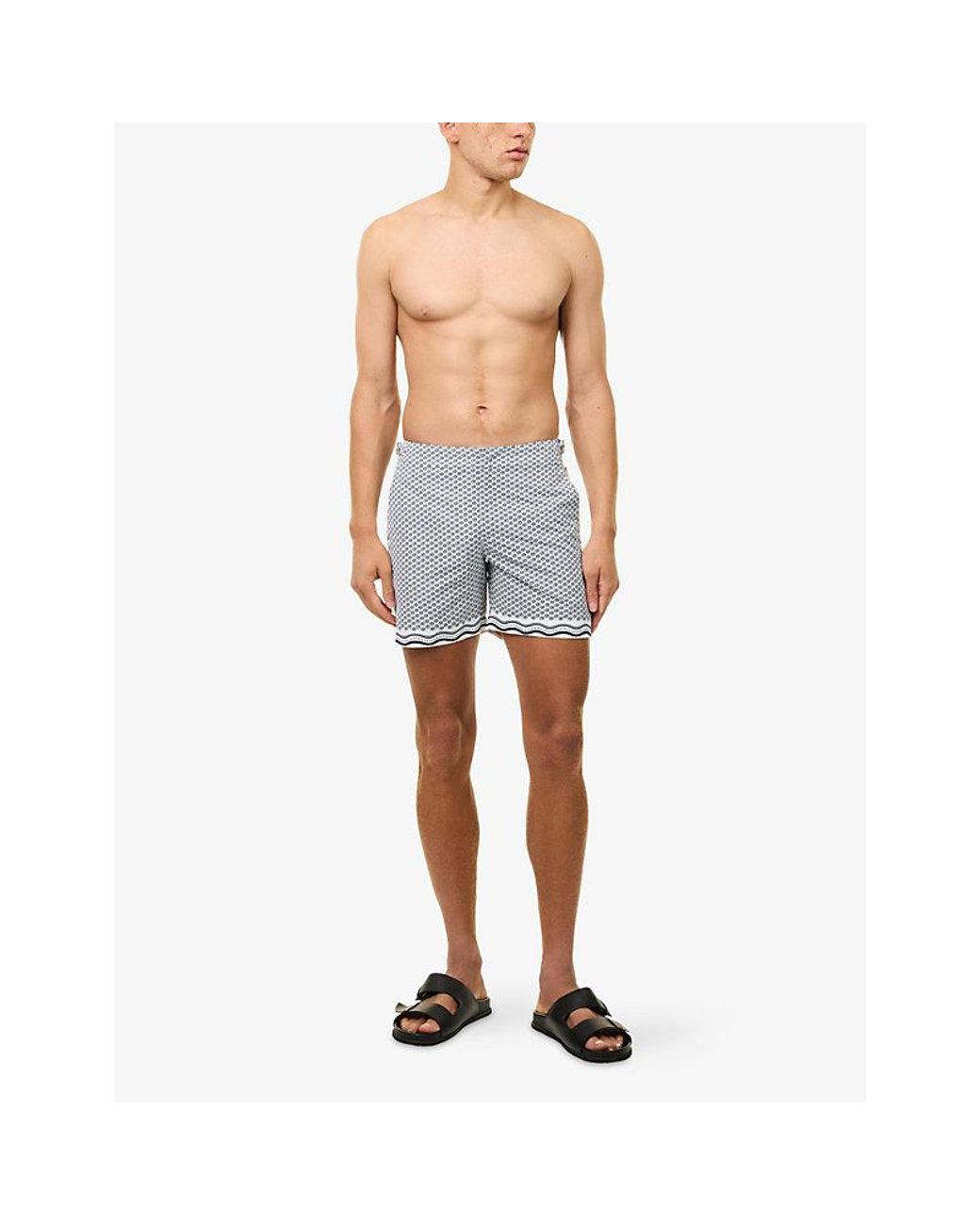 Orlebar Brown Gray Bulldog Printed Swim Shorts for men