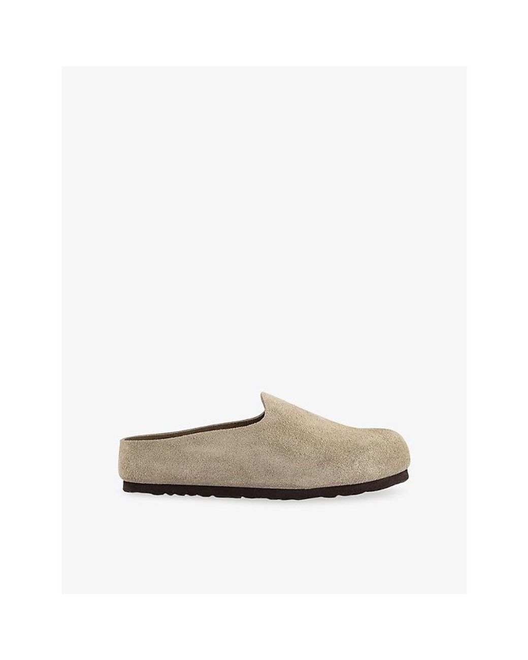 Birkenstock White Amsterdam Wrapped Suede Clogs