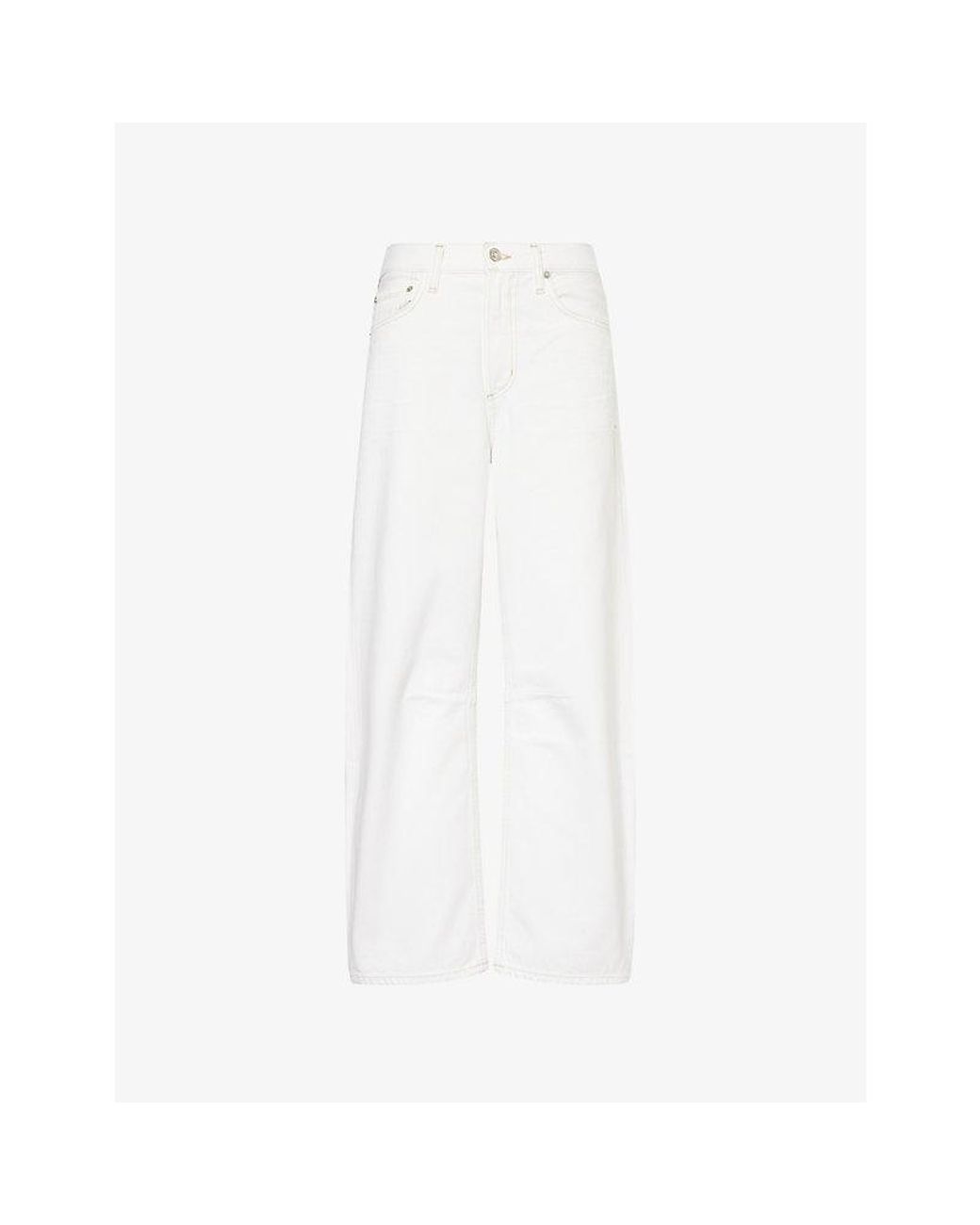 Citizens of Humanity White Miro Barrel-Leg Denim Jeans