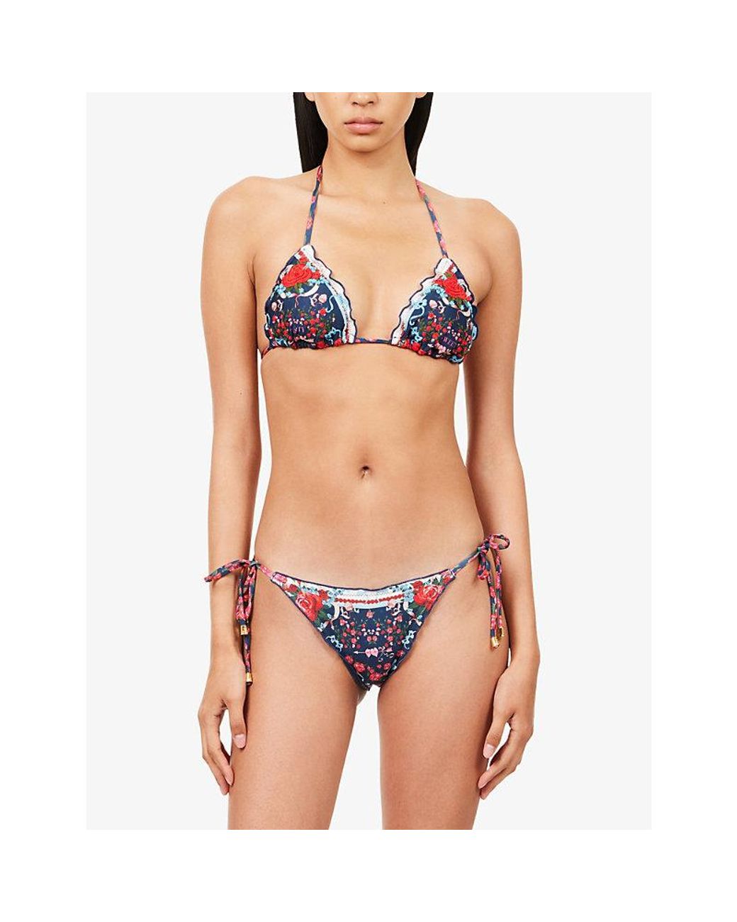 Agua Bendita Blue Lolita Ruched Cherish Bikini Top