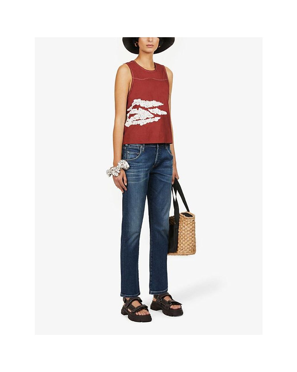 Citizens of Humanity Blue Emerson Straight Slim-Fit Mid-Rise Boyfriend Jeans
