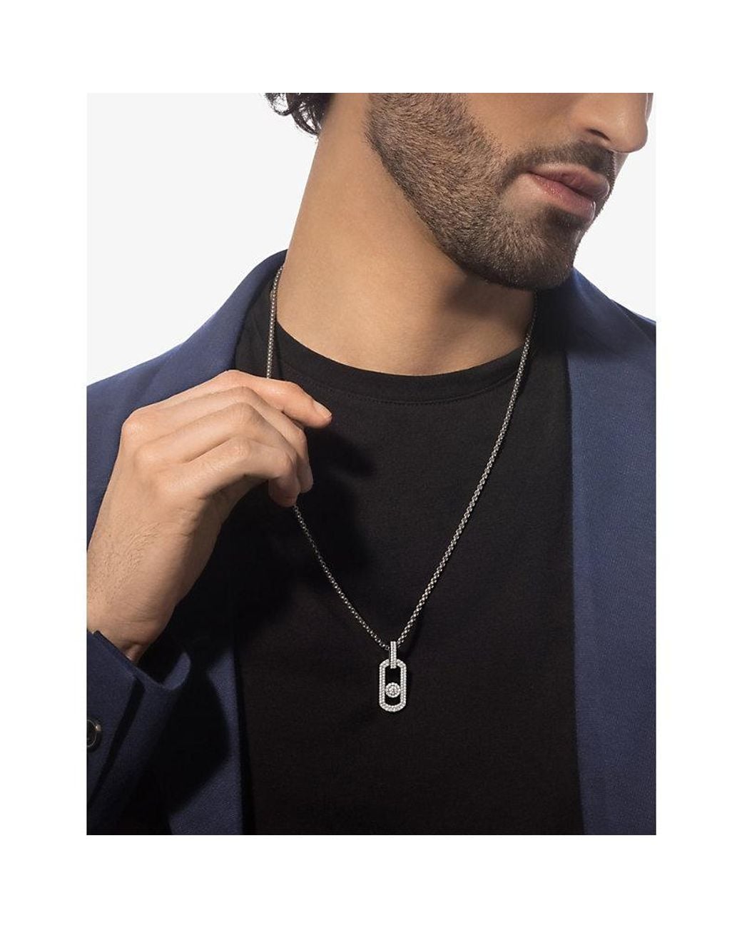 Messika Metallic So Move Pave 18Ct- And 1.14Ct Diamond Pendant Necklace