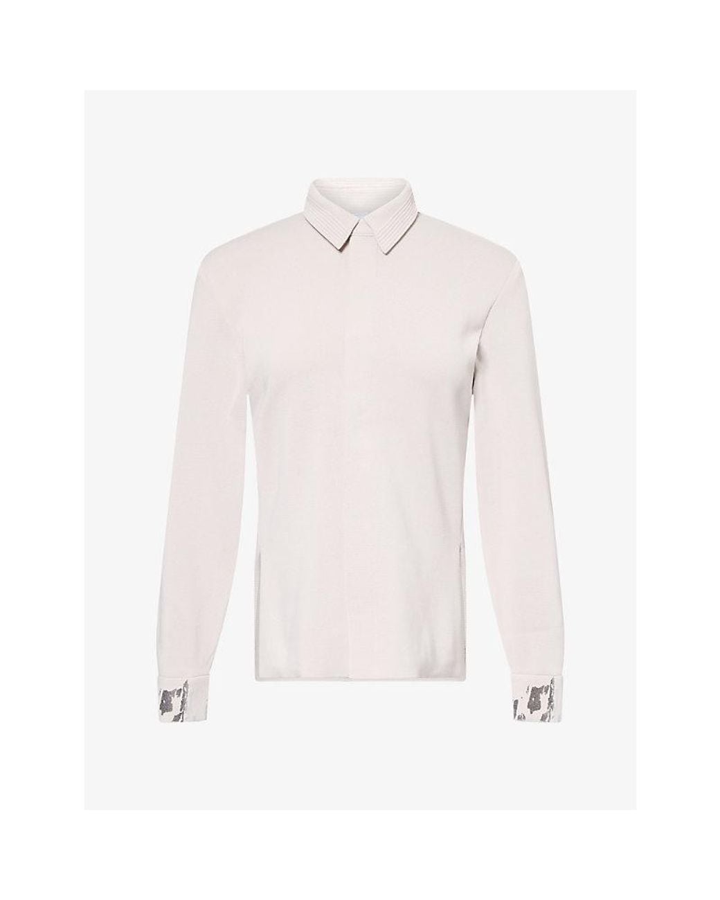 CFCL White Milan Foil-Cuffs Knit Shirt