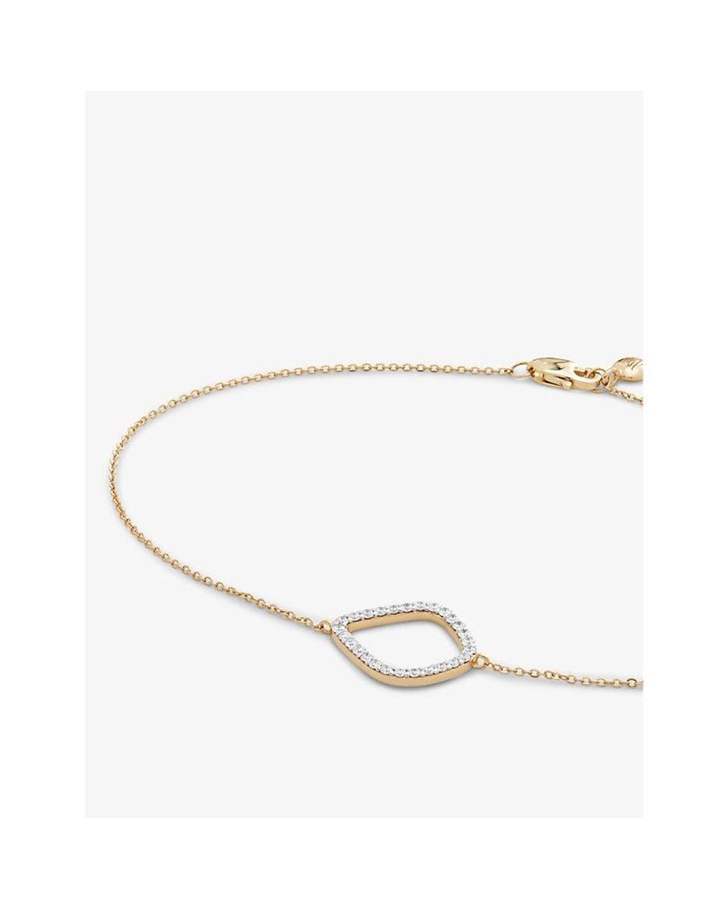 Monica Vinader Natural Riva Kite Diamond And 18Ct-Vermeil Chain Bracelet
