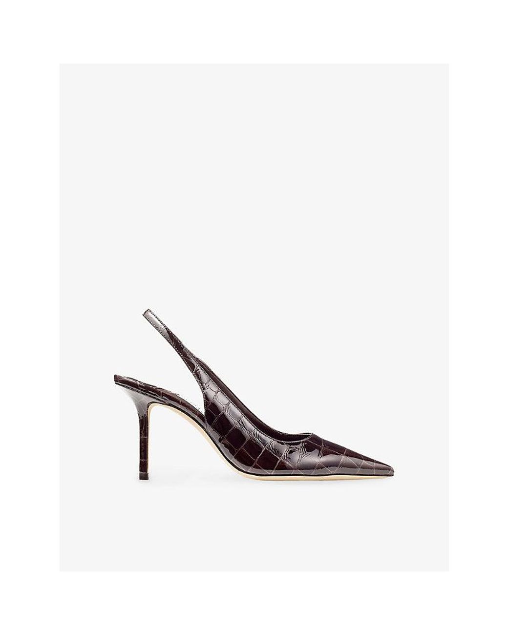 Jimmy Choo Multicolor Love Slingback 85 Croc-Embossed Leather Heels