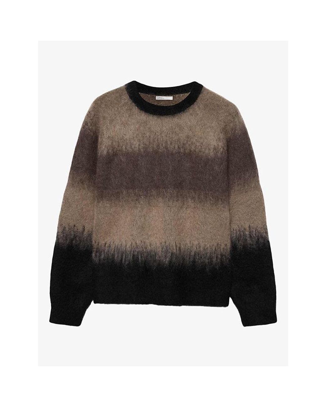 AllSaints Brown Storm Striped Wool-Blend Jumper for men