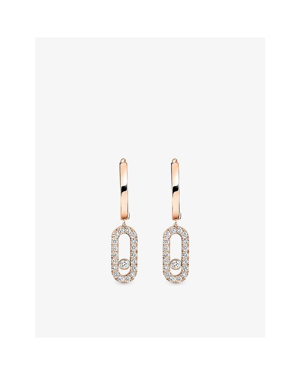 Messika White Move Uno 18Ct And 0.19Ct Diamond Hoop Earrings