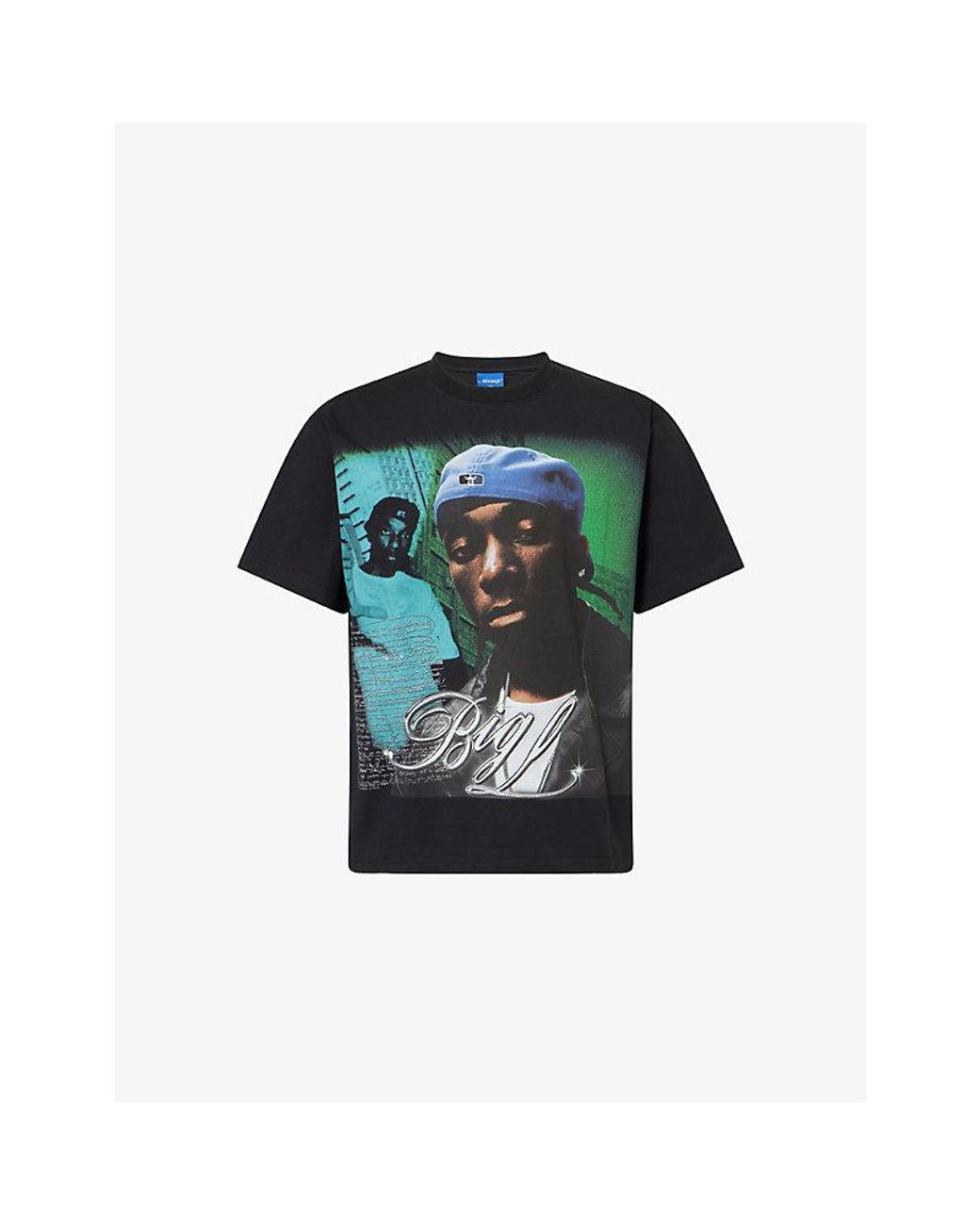 AWAKE NY Black Big L Graphic-Print Cotton T-Shirt for men