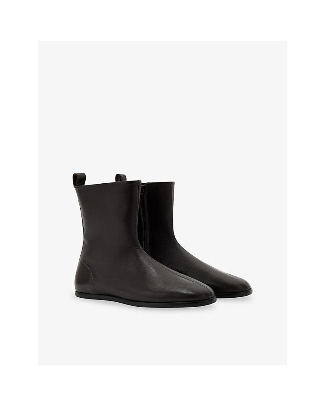 Soeur Black Cosma Flat Leather Ankle Boots