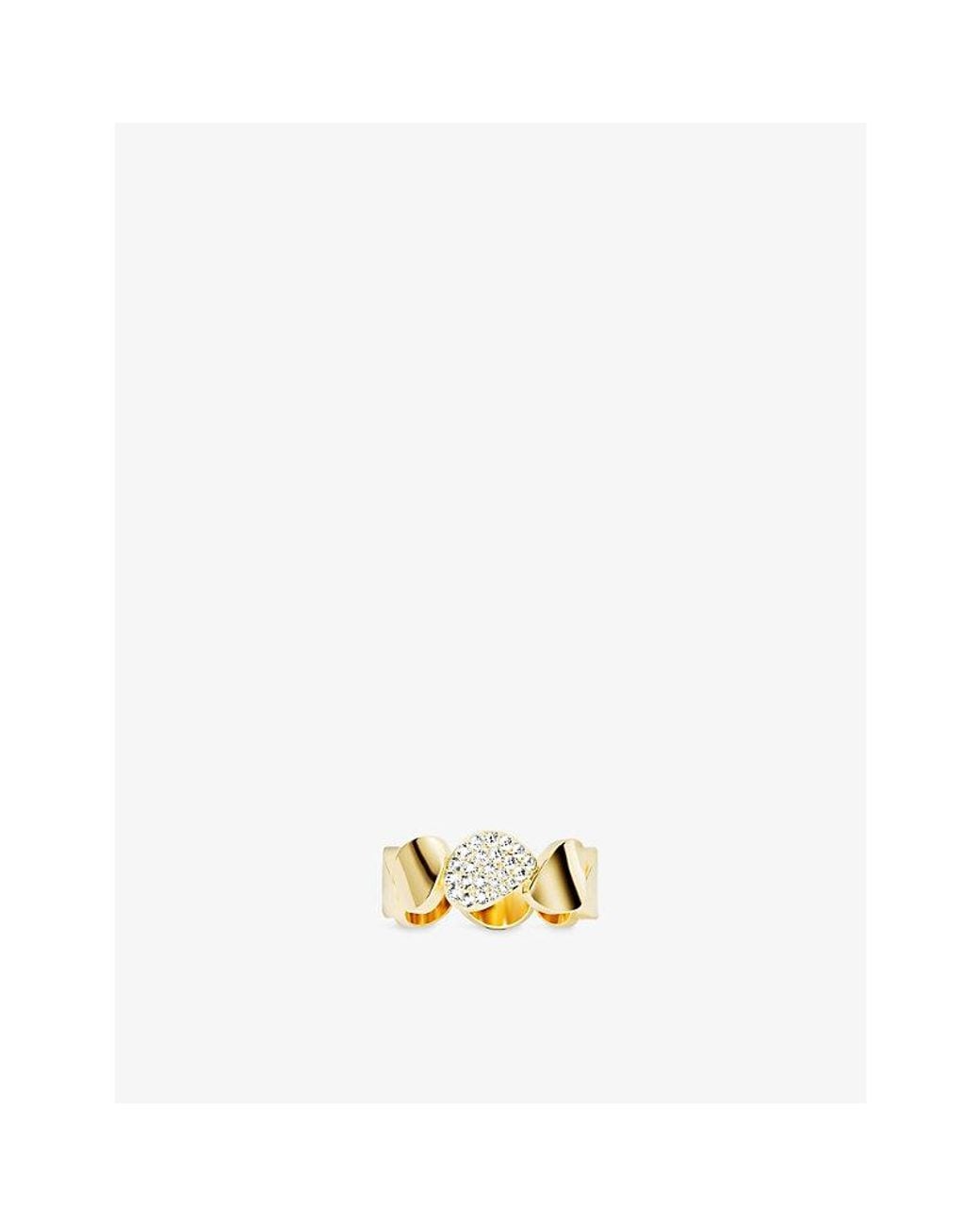 Apm Monaco Metallic Soleil Statement Galet 18Ct- Plated Alloy And Cubic Zirconia Ring
