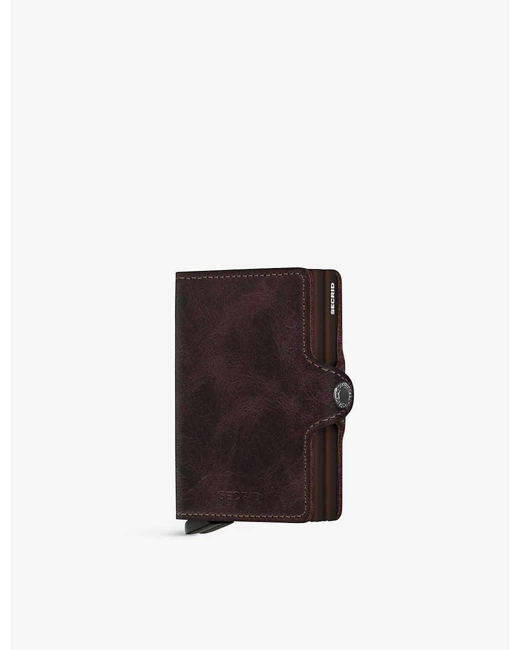 Secrid Twinwallet Vintage Leather And Aluminium Card Holder in White