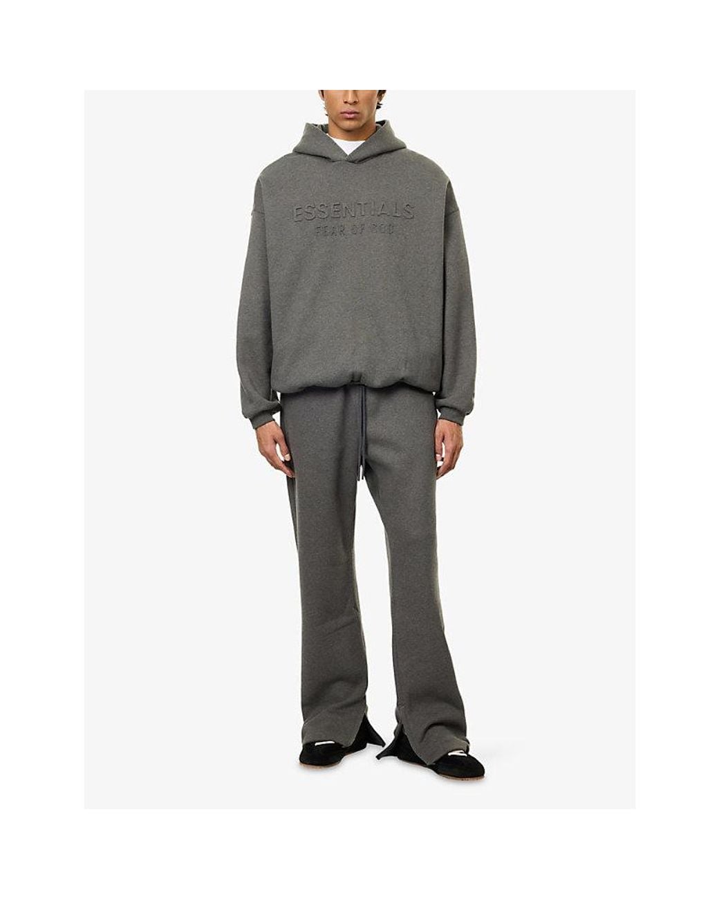 Fear Of God Gray 90S Logo Cotton-Blend Hoodie for men