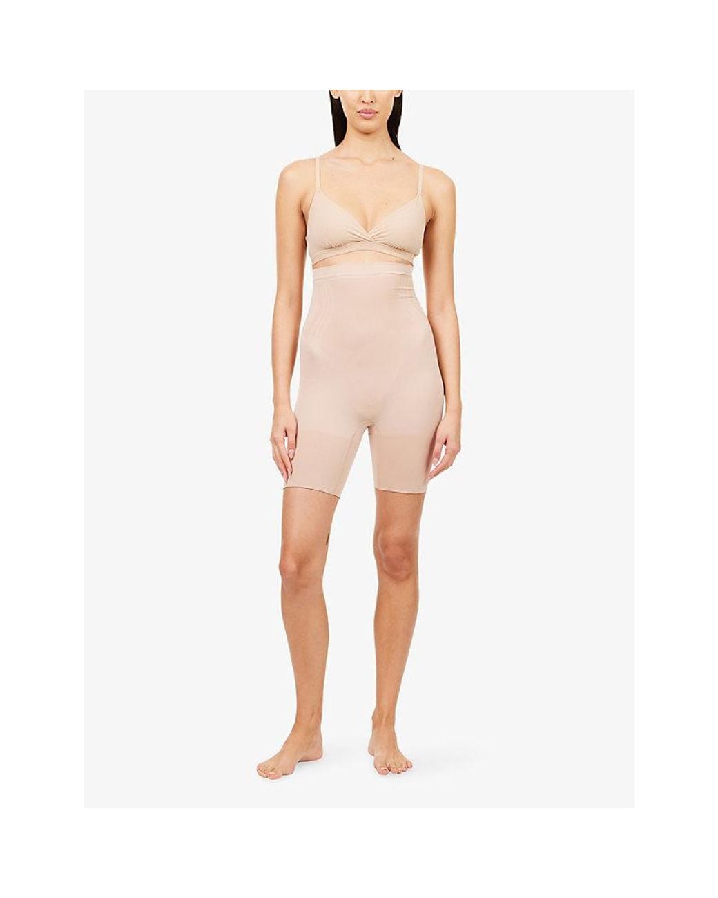 Spanx Pink Sculpt Gofigure High-Waist Mid-Thigh Shorts