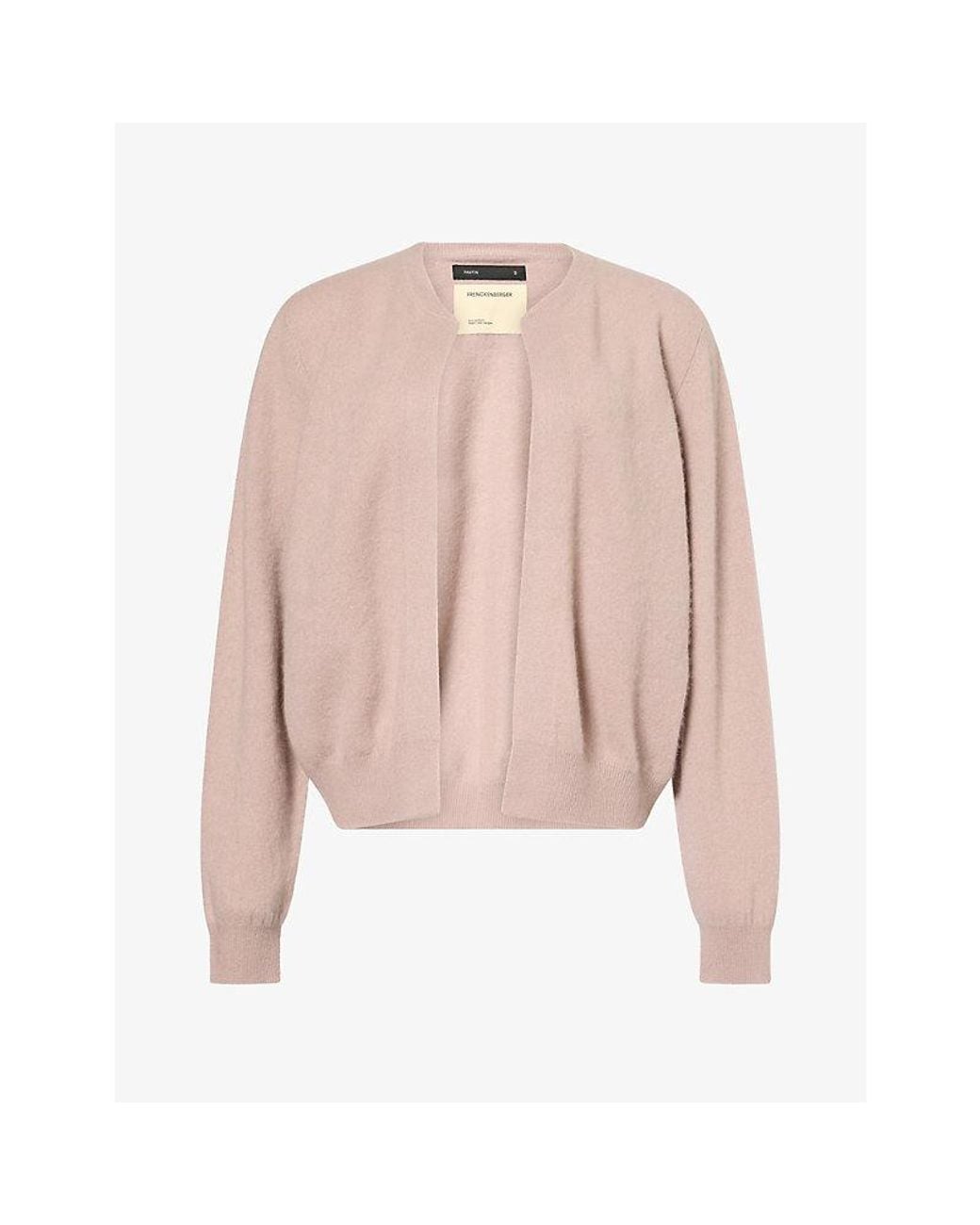 Frenckenberger Pink Mini Bomber Cashmere Cardigan