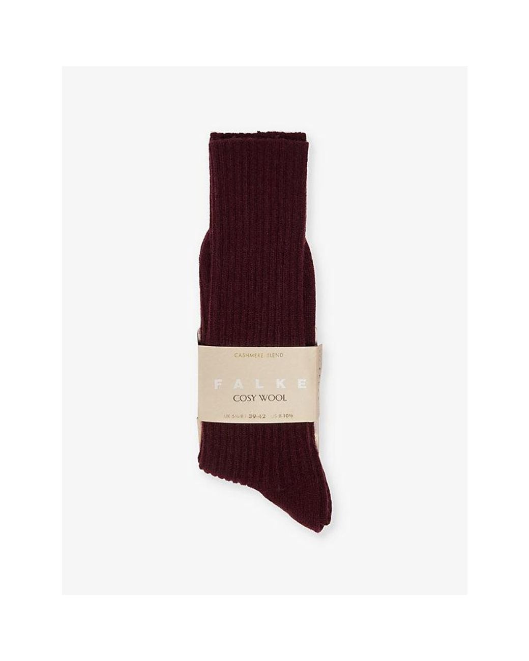 Falke Red Cosy Wool Ribbed Knit Socks