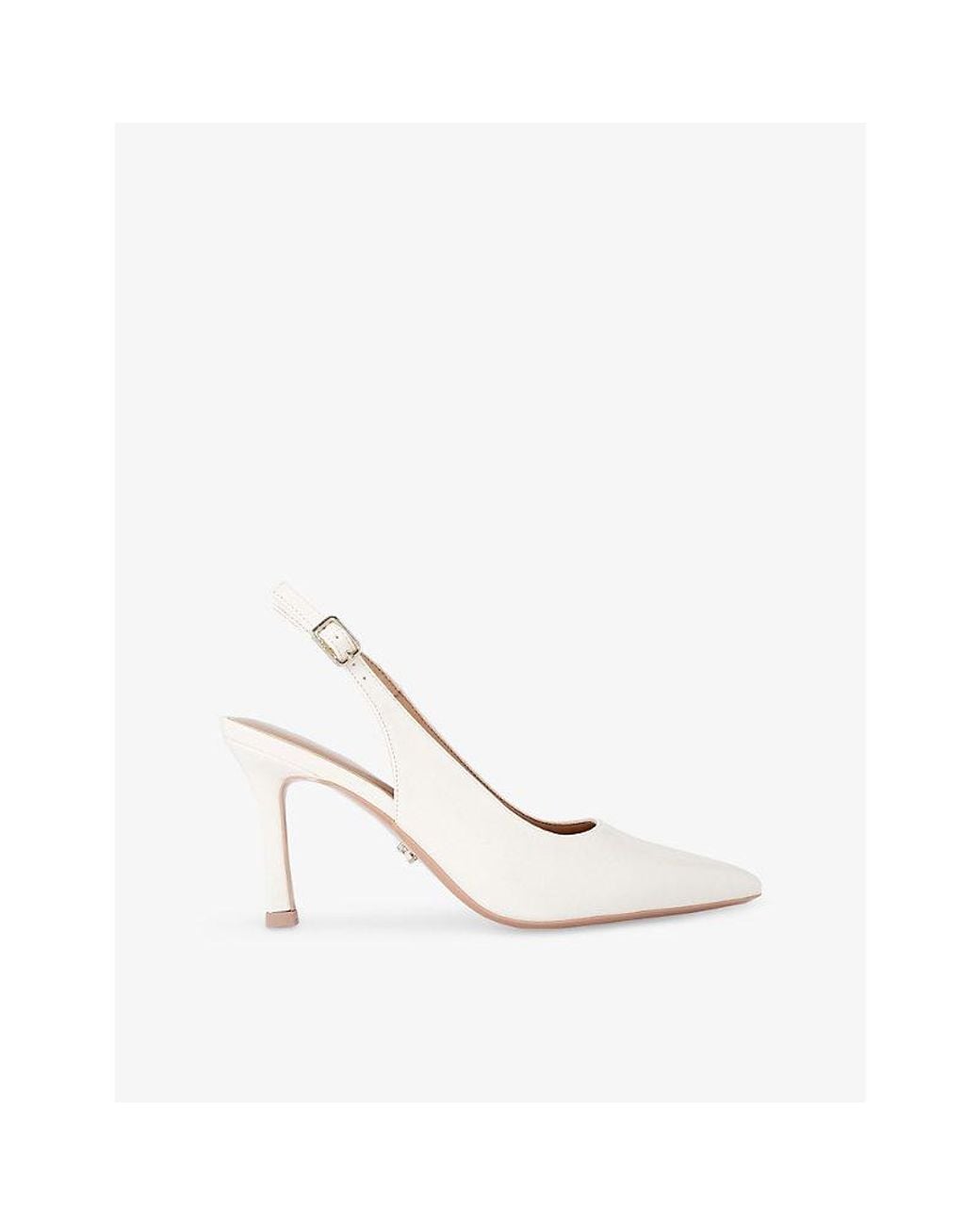 Carvela Kurt Geiger White Corletta Slingback Logo-Embellished Woven Heeled Courts