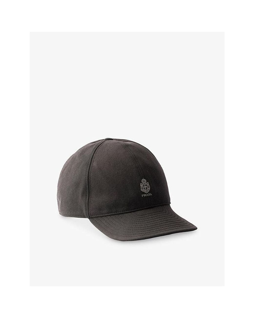 Prada Black Old Gabardine Cotton Baseball Cap for men