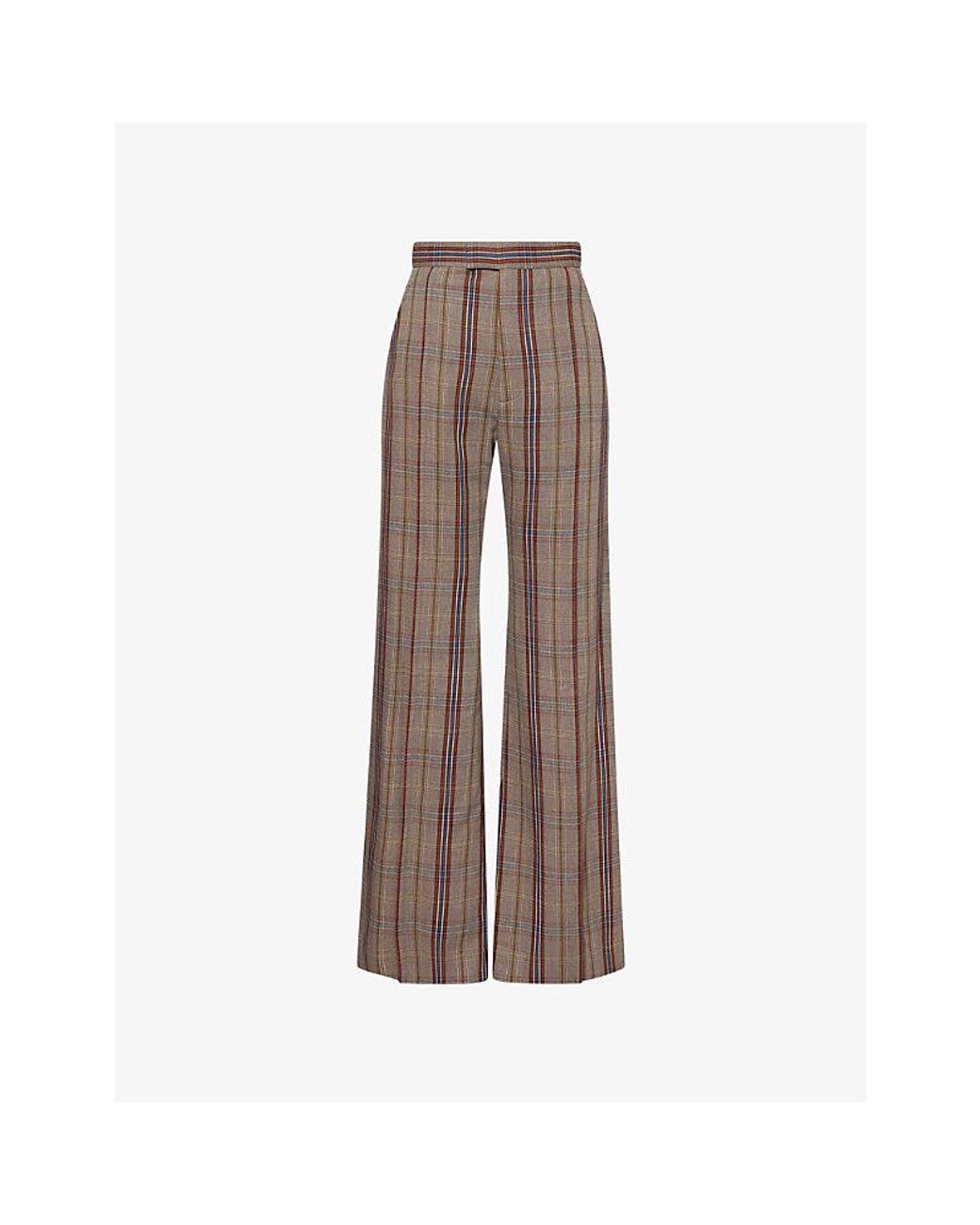 Vivienne Westwood Brown Check Wide-Leg Woven Trousers