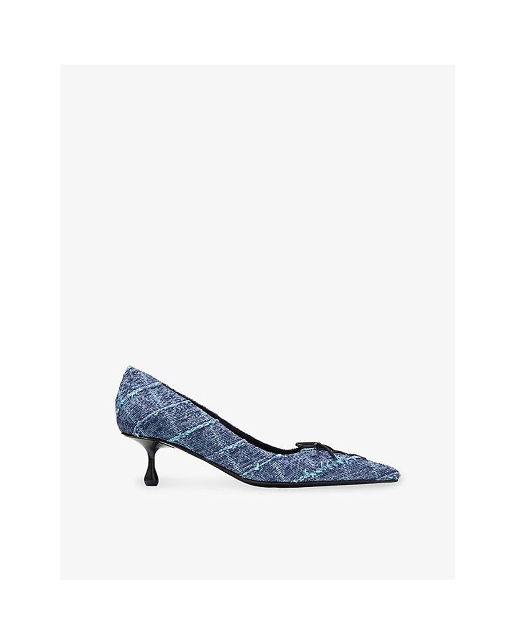 Jimmy Choo Blue Scarlett 50 Crosshatch Pumps