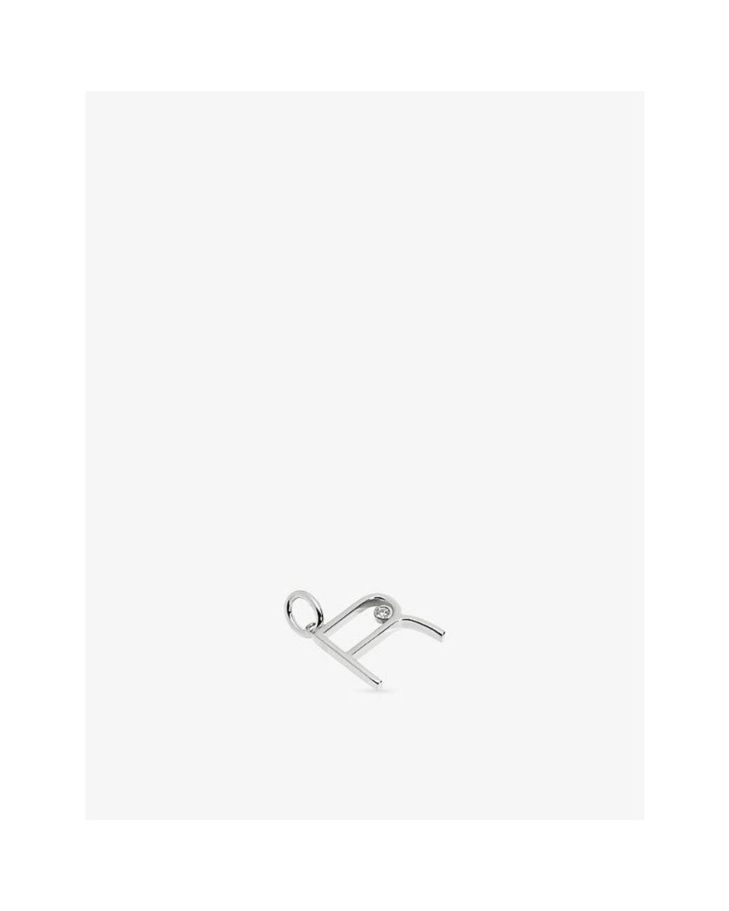 Monica Vinader White Solitaire Diamond Initial R Sterling- And 0.035Ct Lab-Grown Diamond Pendant