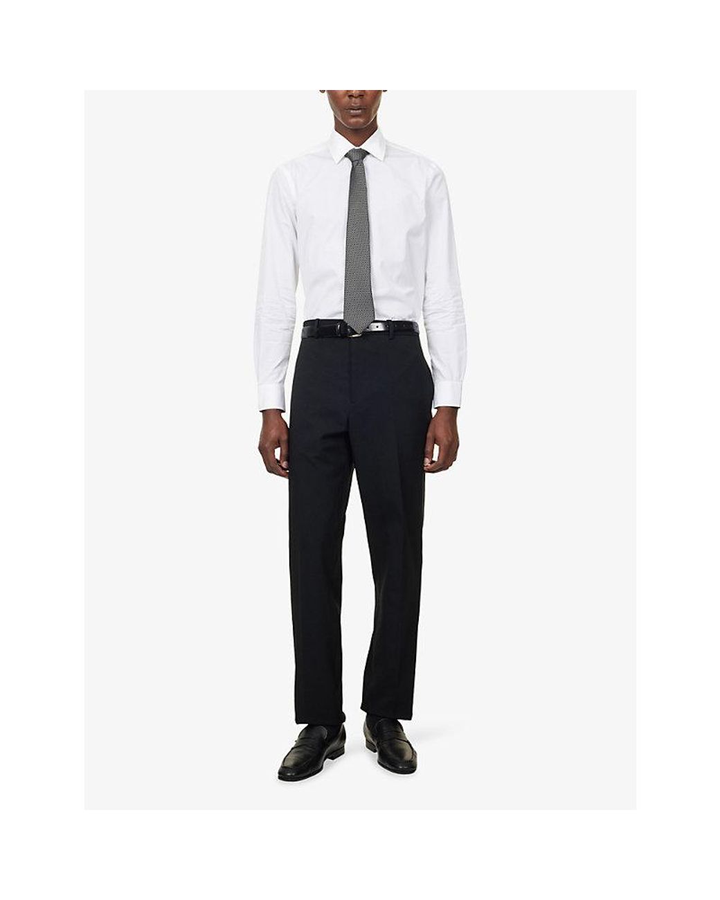 Paul Smith White Long-Sleeve Cotton Shirt for men