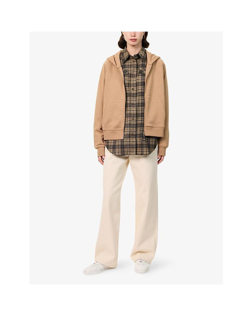 Max Mara Natural Technical Zip Cotton-Jersey Hoody