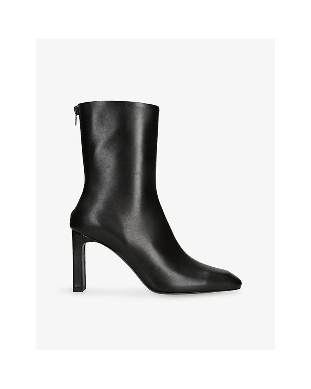 Totême Black Bar 85 Leather Heeled Ankle Boots